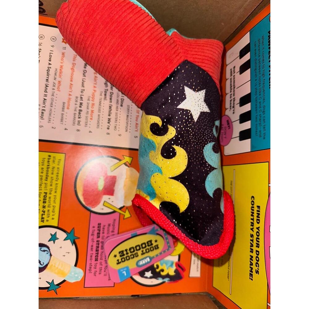 Bark barkbox Boot Scoot‎ Boogie Star Swirl Pattern Fabric Boot Style Dog Toy